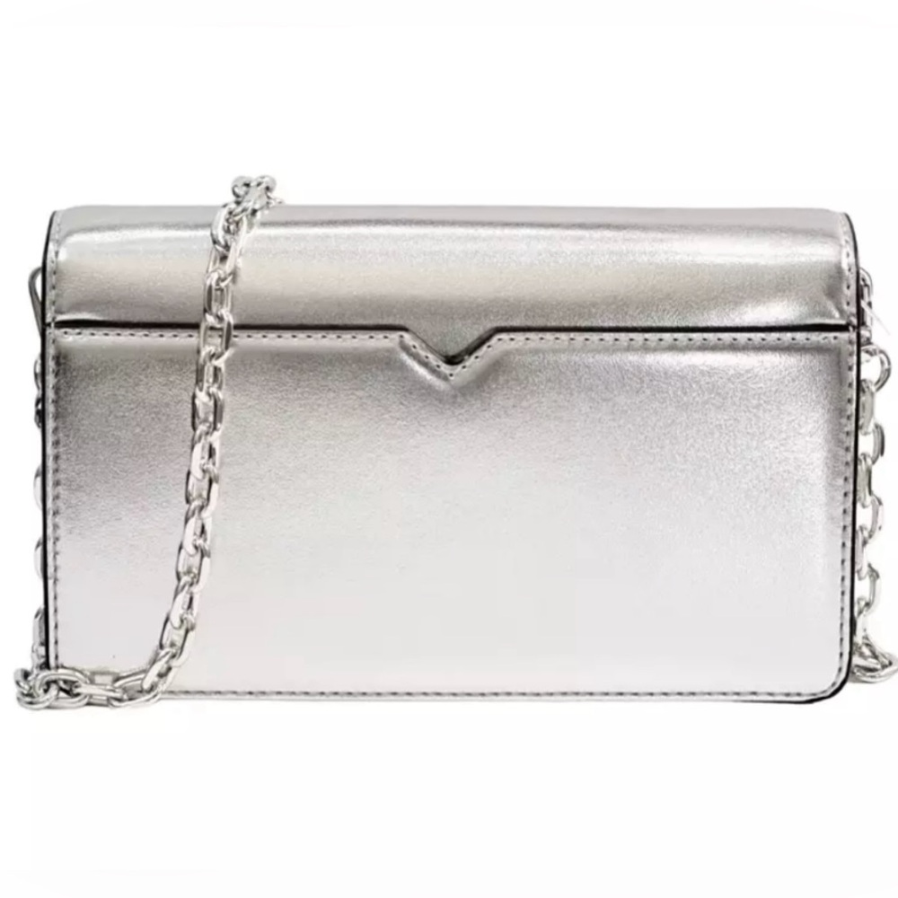 $448 MSRP NWT MK Cece Clutch Crossbody With Detachable Silver Chain Link Strap - Picture 6 of 17